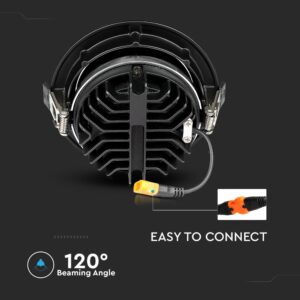 LED Φωτιστικό Χωνευτό COB 30W Μαύρο V-TAC PRO Samsung Chip 120° 2400lm Ψυχρό 6400K – 20059