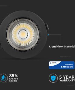LED Φωτιστικό Χωνευτό COB 30W Μαύρο V-TAC PRO Samsung Chip 120° 2400lm Ψυχρό 6400K – 20059