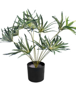 GloboStar® Artificial Garden BROADLEAF LADY PALM 20059 Τεχνητό Διακοσμητικό Φυτό Πλατύφυλλος Φοίνικας Μπαμπού Υ50cm
