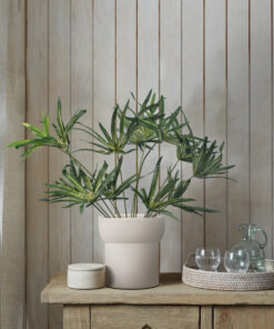 GloboStar® Artificial Garden BROADLEAF LADY PALM 20059 Τεχνητό Διακοσμητικό Φυτό Πλατύφυλλος Φοίνικας Μπαμπού Υ50cm
