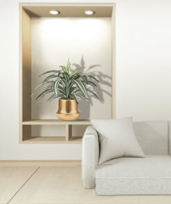 GloboStar® Artificial Garden KERKYRA 20474 Πήλινο Κεραμικό Κασπώ Γλάστρα – Flower Pot Χρυσό Φ13cm x Υ23cm