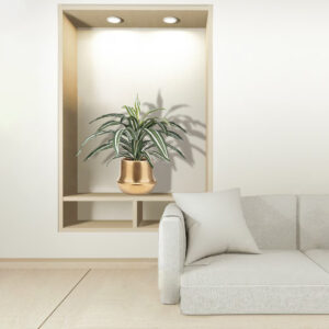 GloboStar® Artificial Garden KERKYRA 20474 Πήλινο Κεραμικό Κασπώ Γλάστρα – Flower Pot Χρυσό Φ13cm x Υ23cm