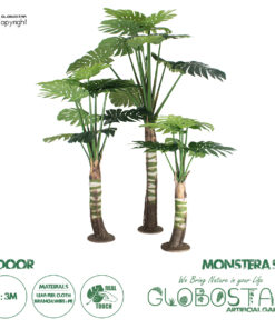 GloboStar® Artificial Garden MONSTERA SET 20090 Τεχνητό Διακοσμητικό Σετ Φυτών Μονστέρα A:Υ300cm B:Υ200cm C:150cm