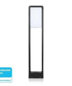 LED Φωτιστικό Κολωνάκι Δαπέδου Μαύρο Αδιάβροχο 10W V-TAC PRO Samsung Chip IP65 650lm Θερμό 3000K – 20113