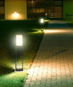 LED Φωτιστικό Κολωνάκι Δαπέδου Μαύρο Αδιάβροχο 10W V-TAC PRO Samsung Chip IP65 650lm Θερμό 3000K – 20113