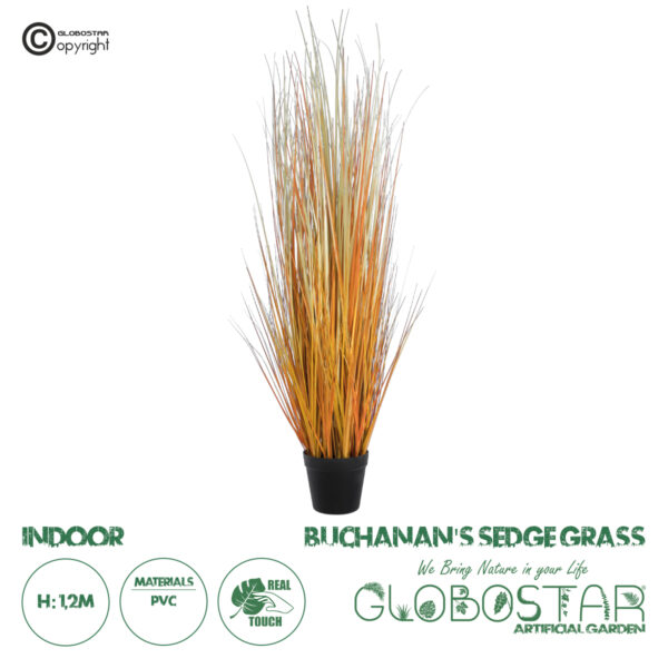 GloboStar® Artificial Garden BUCHANAN'S SEDGE GRASS 20115 Τεχνητό Διακοσμητικό Φυτό Γρασίδι του Μπουχανάν Υ120cm