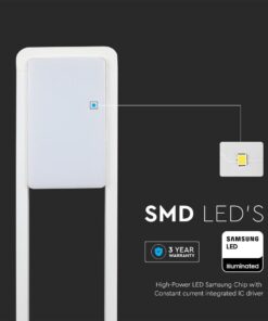 LED Φωτιστικό Κολωνάκι Δαπέδου Λευκό Αδιάβροχο 10W V-TAC PRO Samsung Chip IP65 900lm Θερμό 3000K – 20116