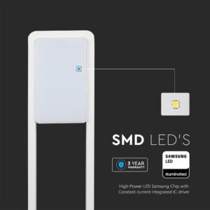 LED Φωτιστικό Κολωνάκι Δαπέδου Λευκό Αδιάβροχο 10W V-TAC PRO Samsung Chip IP65 900lm Θερμό 3000K – 20116