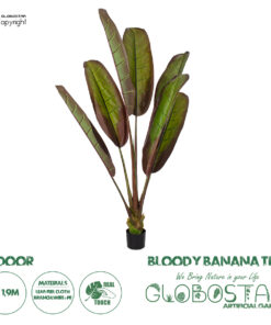 GloboStar® Artificial Garden BLOODY BANANA TREE 20118 Τεχνητό Διακοσμητικό Φυτό Αιματόφυλλη Μπανανιά – Μπανανόδεντρο Υ190cm