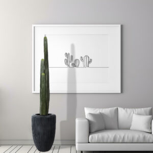 GloboStar® Artificial Garden CARNEGIEA CACTUS 20122 Τεχνητό Διακοσμητικό Φυτό Κάκτος Σαγκουάρο Υ150cm