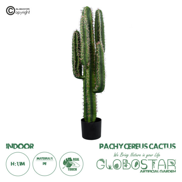 GloboStar® Artificial Garden PACHYCEREUS CACTUS 20127 Τεχνητό Διακοσμητικό Φυτό Κάκτος Παχυκηρίος Υ110cm