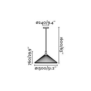 Faro Barcelona SAIGON IN 1300 Black pendant lamp E27   – 20127