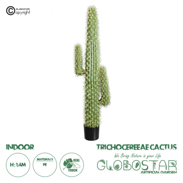 GloboStar® Artificial Garden TRICHOCEREEAE CACTUS 20132 Τεχνητό Διακοσμητικό Φυτό Κλειστόκακτος Υ140cm