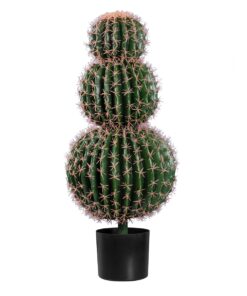 GloboStar® Artificial Garden FEROCACTUS 20137 Τεχνητό Διακοσμητικό Φυτό Φερόκακτος Υ85cm