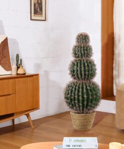 GloboStar® Artificial Garden FEROCACTUS 20138 Τεχνητό Διακοσμητικό Φυτό Φερόκακτος Υ95cm