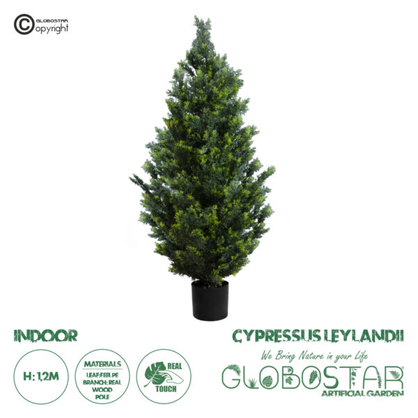 GloboStar® Artificial Garden CYPRESSUS LEYLANDII 20154 Τεχνητό Διακοσμητικό Φυτό Κυπαρίσσι Λέιλαντ Υ120cm