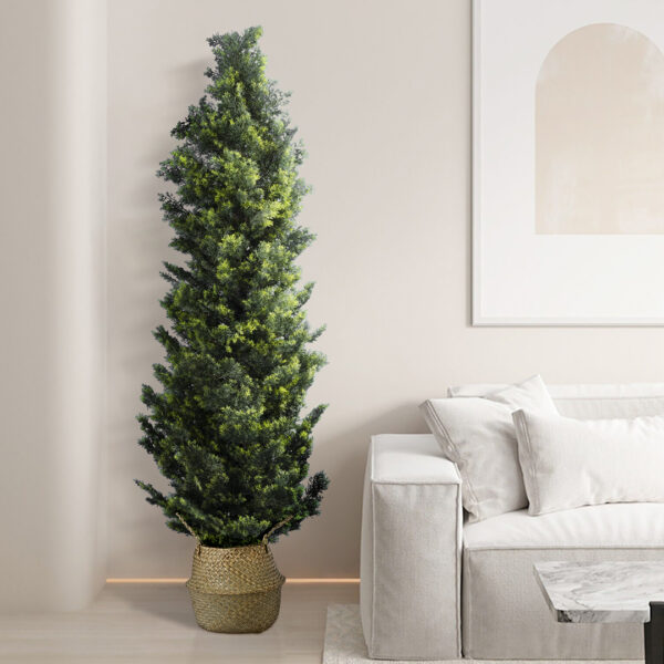 GloboStar® Artificial Garden IBIZA 20196 Διακοσμητικό Ψάθινο Καλάθι – Κασπώ Γλάστρα – Flower Pot  Μπεζ Π30cm x Υ35cm