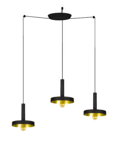 Faro Barcelona WHIZZ Κρεμαστό 3Φωτο Φωτιστικό, Μαύρου-Χρυσού Χρώματος – 20160-3L