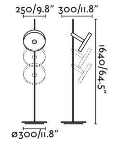 Faro Barcelona WHIZZ Φωτιστικό Δαπέδου, Μαύρου-Χρυσού Χρώματος – 20164-96