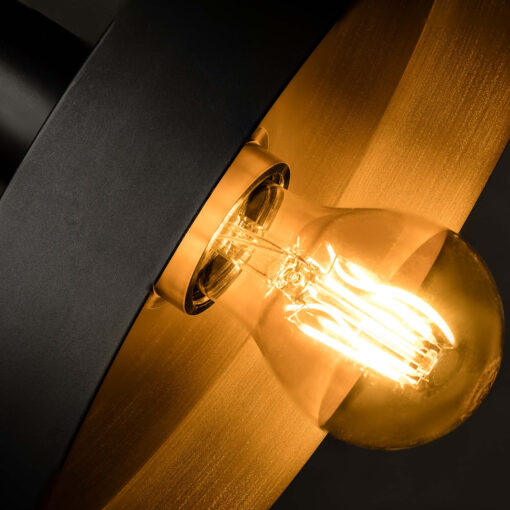 Φωτιστικό Τοίχου E27 Max 15W IP20 Μαύρο / Σατινέ Χρυσό Faro Barcelona Whizz 20165-95
