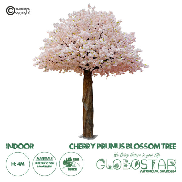 GloboStar® Artificial Garden CHERRY PRUNUS BLOSSOM TREE 20167 Τεχνητό Διακοσμητικό Δέντρο Άνθος Κερασιάς Προύμνη Υ400cm