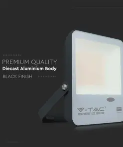 LED Προβολέας με Αισθητήρα Νύχτας-Μέρας 30W Μαύρος V-TAC Pro Samsung Chip IP65 100° 3000lm Ψυχρό 6500K – 20171
