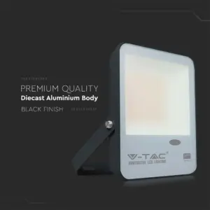 LED Προβολέας με Αισθητήρα Νύχτας-Μέρας 30W Μαύρος V-TAC Pro Samsung Chip IP65 100° 3000lm Ψυχρό 6500K – 20171