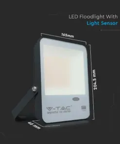 LED Προβολέας με Αισθητήρα Νύχτας-Μέρας 30W Μαύρος V-TAC Pro Samsung Chip IP65 100° 3000lm Ψυχρό 6500K – 20171