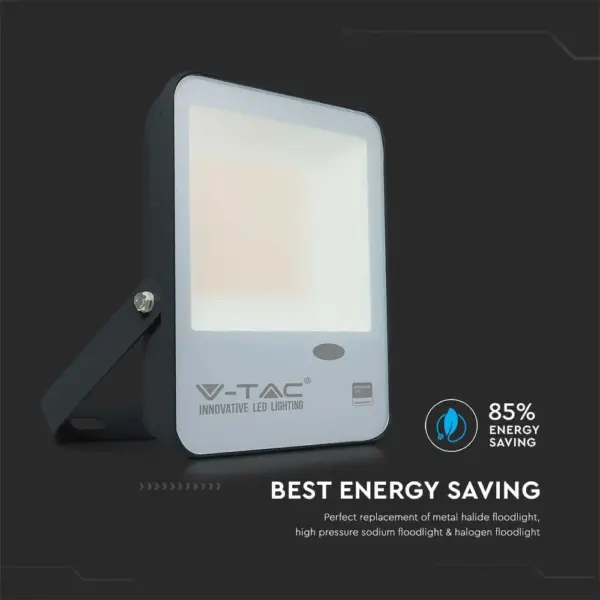 LED Προβολέας με Αισθητήρα Νύχτας-Μέρας 30W Μαύρος V-TAC Pro Samsung Chip IP65 100° 3000lm Ψυχρό 6500K – 20171