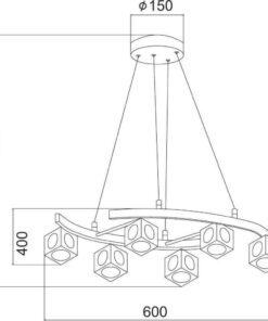 Κρεμαστό Φωτιστικό 6xG9 Μεταλλικό Χρώμιο Διάφανο Ανάγλυφο Τετράγωνο Γυαλί Υψηλής Καθαρότητας Κ9 ACA DECOR – AD00836A