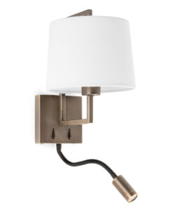 Faro Barcelona FRAME Επιτοίχιο Φωτιστικό Παλαιωμένου Χρυσού, με LED Αναγνώστη – 20173-01