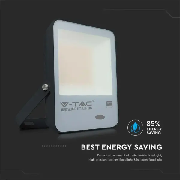 LED Προβολέας με Αισθητήρα Νύχτας-Μέρας 100W Μαύρος V-TAC Pro Samsung Chip IP65 100° 10000lm Ψυχρό 6500K – 20177