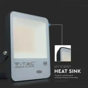 LED Προβολέας με Αισθητήρα Νύχτας-Μέρας 100W Μαύρος V-TAC Pro Samsung Chip IP65 100° 10000lm Ψυχρό 6500K – 20177