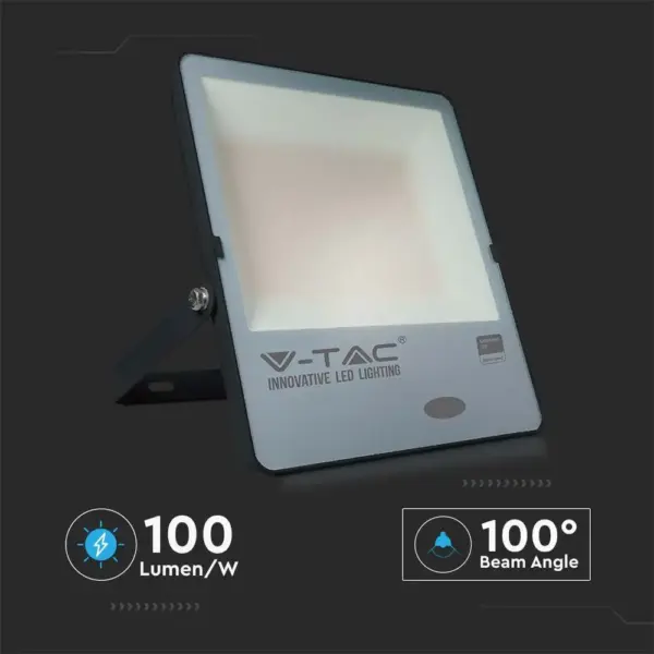 LED Προβολέας με Αισθητήρα Νύχτας-Μέρας 150W Μαύρος V-TAC Pro Samsung Chip IP65 100° 15000lm Ψυχρό 6500K – 20180