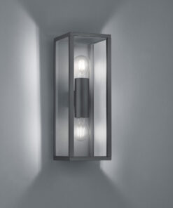 Φωτιστικό Τοίχου Trio Lighting   2xE27 Ανθρακί Αλουμίνιο   IP44 201860242
