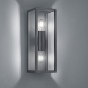 Φωτιστικό Τοίχου Trio Lighting   2xE27 Ανθρακί Αλουμίνιο   IP44 201860242