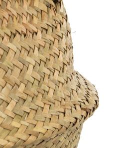 GloboStar® Artificial Garden IBIZA 20195 Διακοσμητικό Ψάθινο Καλάθι – Κασπώ Γλάστρα – Flower Pot Μπεζ Π23cm x Υ30cm