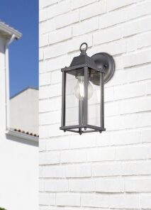 Φωτιστικό Τοίχου Trio Lighting E27 Ανθρακί Αλουμίνιο IP23 201960142