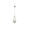 GloboStar® DROP 201-0016 Vintage Κρεμαστό Φωτιστικό Μπάλα Μονόφωτο 1 x E27 IP20 Μαύρο Μέταλλο Με Μελί Γυαλί – Μ20 x Π25 x Υ80cm