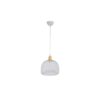 GloboStar® GLOZIA 201-0017 Μοντέρνο Κρεμαστό Φωτιστικό Πλέγμα Μονόφωτο 1 x E27 IP20 Λευκό & Χρυσό Μέταλλο – Μ26x Π26 x Υ70cm