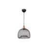 GloboStar® GLOZIA 201-0018 Μοντέρνο Κρεμαστό Φωτιστικό Πλέγμα Μονόφωτο 1 x E27 IP20 Μαύρο & Χρυσό Μέταλλο – Μ26 x Π26 x Υ70cm