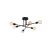 GloboStar® LAMIRA 201-0029 Μοντέρνο Φωτιστικό Οροφής Πλέγμα Πολύφωτο 6 x E27 IP20 Μαύρο Μέταλλο – Μ40 x Π40 x Υ25cm