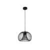 GloboStar® GLOWIA 201-0032 Μοντέρνο Κρεμαστό Φωτιστικό Πλέγμα Μονόφωτο 1 x E27 IP20 Μαύρο Μέταλλο – Μ26 x Π26 x Υ70cm