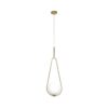 GloboStar® DROP 201-0034 Vintage Κρεμαστό Φωτιστικό Μπάλα Μονόφωτο 1 x E27 IP20 Χρυσό Μέταλλο με Γαλακτερή Μπάλα – Μ20 x Π25 x Υ80cm