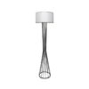 GloboStar® NOVA 201-0036 Μοντέρνο Επιδαπέδιο Φωτιστικό 1 x E27 IP20 Μαύρο Μεταλλό με Λευκό Ύφασμα – Μ38 x Π38 x Υ155cm