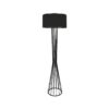 GloboStar® NOVA 201-0037 Μοντέρνο Επιδαπέδιο Φωτιστικό 1 x E27 IP20 Μαύρο Μεταλλό με Μαύρο Ύφασμα – Μ38 x Π38 x Υ155cm
