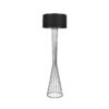 GloboStar® NOVA 201-0039 Μοντέρνο Επιδαπέδιο Φωτιστικό 1 x E27 IP20 Ασημί Μεταλλό με Μαύρο Ύφασμα – Μ38 x Π38 x Υ155cm
