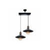 GloboStar® LUCANA 201-00043 Vintage Κρεμαστό Φωτιστικό Ράγα Vintage Δίφωτο 2 x E27 IP20 Mεταλλικό Μαύρο – Μ40 x Π25 x Υ75cm