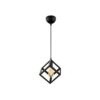 GloboStar® DISE 201-0049 Μοντέρνο Κρεμαστό Φωτιστικό Κύβος Μονόφωτο 1 x E27 IP20 Μαύρο Μέταλλο – Μ18 x Π18 x Υ68cm