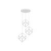 GloboStar® DISE 201-0054 Μοντέρνο Κρεμαστό Φωτιστικό Κύβος Τρίφωτο 3 x E27 IP20 Λευκό Μέταλλο – Μ30 x Π30 x Υ70cm